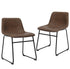 SONGMICS Set of 2 Dining Chairs w/ Backrest Metal Legs Wide Seat 18.9 x 21.2 x 29.9 Inches - Brown