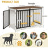Heavy Duty Wood Barn Door Furniture Crate Indoor Dog Kennel Decor - White