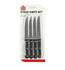 TableKing Steak Knife 4pc w/ Black Plastic Handle