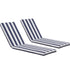 Only choice 2 Pcs Set Outdoor Lounge Chair Cushions Patio Chaise Lounge Blue/White - 74.4"x 22.05"x 2.76"