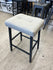 24 inch Bar Stools Counter Height Kitchen Bar Stools Saddle Seat Padding - Beige/Black