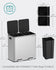 SONGMICS 2 x 10.6 Gallon (2 x 40 L) Trash Can w/ Hinged Lid Air Tight - Silver & Black