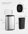 SONGMICS 13 Gallon (50 L) Trash Can Stainless Steel Step-On Pedal w/ Soft Close Lid - Silver