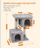 Feandrea 40.6" Cat Tree Tall Tower Cute Plush Condo w/ Scratch Pole - Light Gray