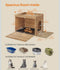Feandrea 27.5" Cat Litter Box Enclosure Handwoven Rattan End Table w/ Extra Mat - Natural