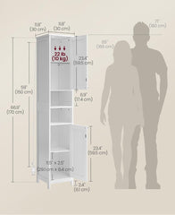 VASAGLE 39.4''W Hall Tree Bench Shoe Storage Entryway Hallway w/ Hooks & Adjustable Shelves - Greige