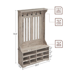 VASAGLE 11.8" W Tall Bathroom Storage Cabinet w/ Lights & Adjustable Shelves - Cloud White
