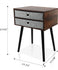 Nightstand with Drawers 2 Drawer Nightstand for Storage Bedside Table Brown 17.72" L x 13,78" W x 23.62" H