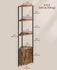 VASAGLE 5-Tier Corner Shelf w/ Cabinet Freestanding Bookshelf - Brown