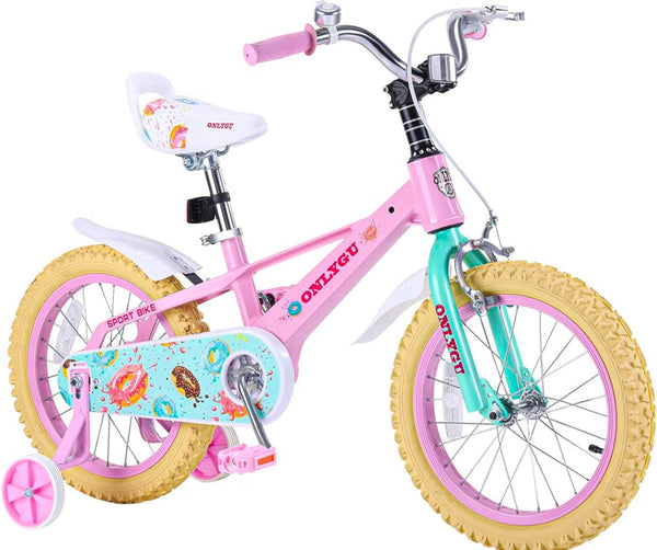 OnlyGu Girl 14inch Wheels Donut Pink Blue Bike