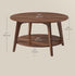 VASAGLE Round Coffee 2-Tier Center Table w/ Storage Tapered Legs - Chestnut Walnut