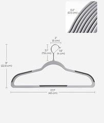 SONGMICS Plastic Clothes Hanger Space-Saving 360° Swivel Hook Set of 60 - Light Gray