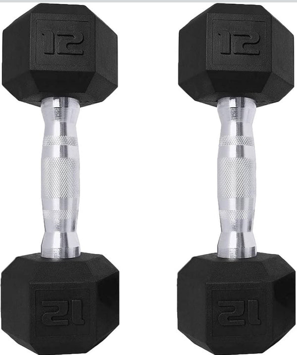 Coated Hex Dumbbell 12lbs - Pairs