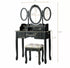 Classic Black Makeup Vanity w/ three Mirrors Set ( chair included )