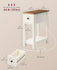 VASAGLE 2-Tier End Side Table Small Accent Nightstand w/ Storage Drawer - Rustic White / Honey Brown
