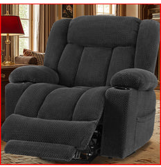 Power 3 Position Lift Recliner Chair Small Space Heating / Massage USB-A USB-C Cup Holder Side Pocket - Plush Grey
