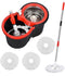 Mop and Bucket Set 360° Spin Mop and Bucket with Wringer Set and 3 Microfiber Mop Refills, Stainless Steel 61" Extended Handle Spinning Mop