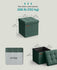SONGMICS 11.8" Small Folding Storage Ottoman Linen-Look Fabric - Green