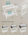 SONGMICS Bamboo Luggage Rack Folding Suitcase Stand w/ Storage Shelf Set of 2 - White