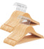 SONGMICS Kids Wooden Hangers 20 Pack Solid Wood Baby Hangers Children's Coat Hangers with Pants Bar