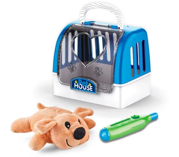 Toy Plush Dog with Carrier & Accessories