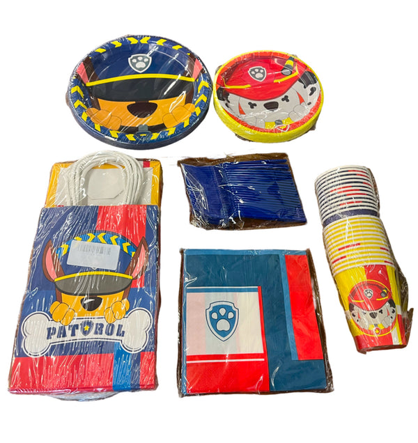 Paw Patrol Party Supplies Napkin, Plates, Cups, Utensils, Gift Bag