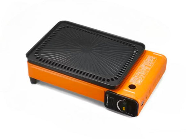 Gas Grill Portable Butane Stove TableTop BBQ Grill With Carry Case - Orange