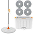 Spin Mop Bucket Set with 4 Microfiber Pad