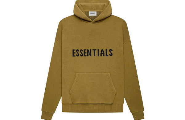 Fear of God Essentials Knit Pullover Hoodie Amber - Size L