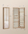SONGMICS 6 LEDs Mirror Jewelry Cabinet Lockable Wall or Door Mounted Jewelry Armoire Organizer with Mirror - Toasted Oak
