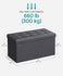 SONGMICS 30" Leather Storage Ottoman Bench Foldable Foot Rest - Dark Gray