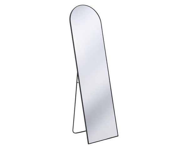 57"x20" Black Arched Full-Length Mirror Ultra Thin Aluminum Alloy Frame - Black