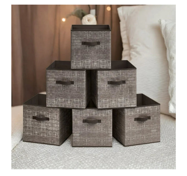 SONGMICS Storage Cubes 13-Inch Non-Woven Fabric Bins - Chocolate