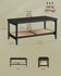 VASAGLE 2-Tier Coffee Table Rectangular Center Table - Ash Black