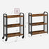 VASAGLE 3-Tier Narrow Storage Cart Rolling Cart with Wheels Steel Frame - Brown