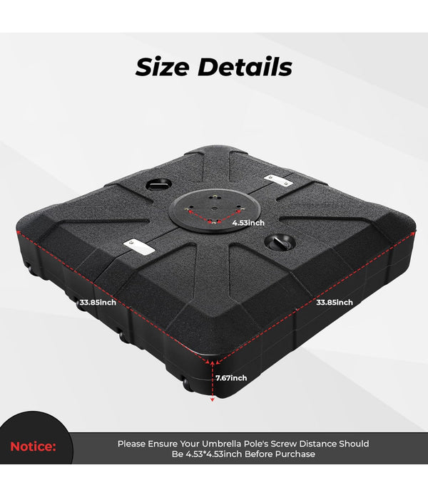 HOMSHADE Cantilever Umbrella Base 253lb-363lb Heavy-Duty Rolling Outdoor Stand