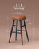VASAGLE EKHO Collection 24.8" Counter Height Bar Stools Mid-Century Modern Backless Counter Stools Set of 2 - Brown