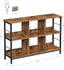 VASAGLE Bookshelf Cube Shelf Console Table with 6 Storage Cubes - Brown