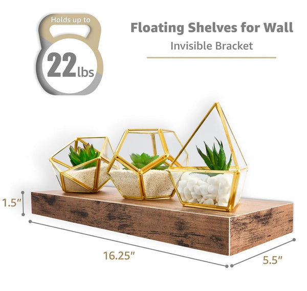 Sorbus 3pk Wall Décor Mounted Floating Shelves - Mahoguny