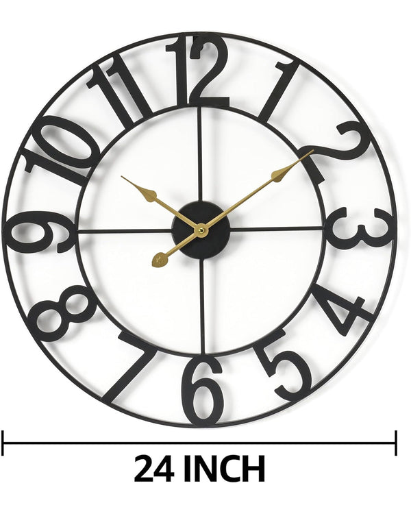 Sorbus 24" Wall Clock Decorative Battery Operated Analog Clock - Black