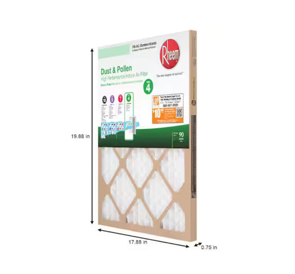 Raheem 16" x 20" x 1" Basic Household Pleated FPR 4 Air Filter 3pk