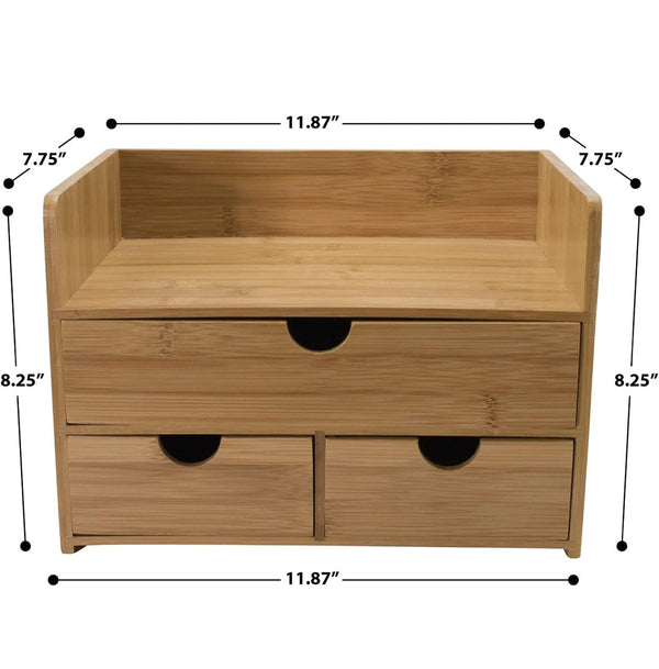 Sorbus Bamboo Desk Organizer 3 Tier Bamboo Desktop Organizers