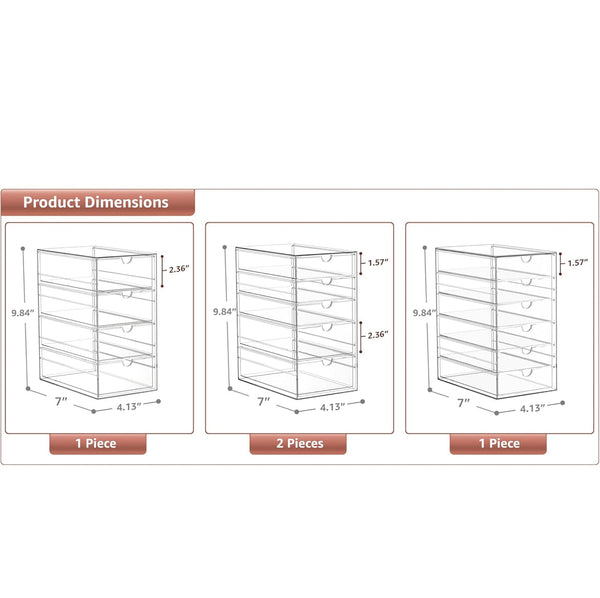 Sorbus Makeup Acrylic Organizer With 20 Drawers 4pc