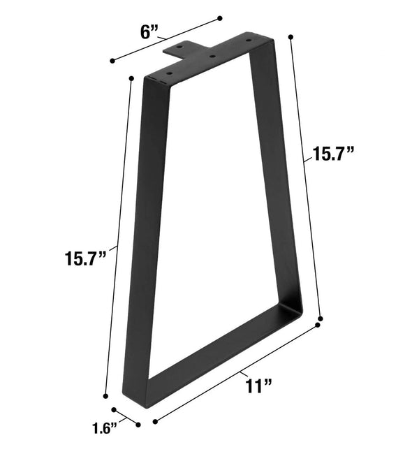 Sorbus Trapezoid Table Legs Heavy Duty Metal 2pc - Black