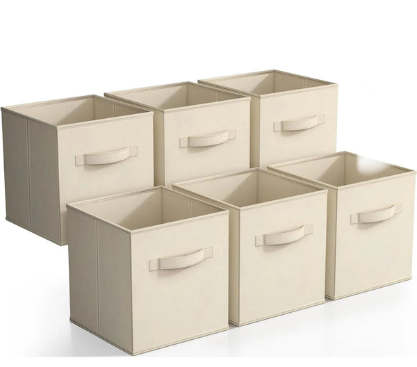 Sorbus 11" Collapsible Fabric Storage Cubes 6 Foldable Bins with Handles
