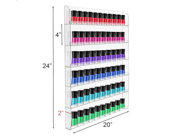 Sorbus Nail Polish Rack Wall Mounted Organizer Shelf - Clear Acrylic