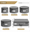 Sorbus China Storage Containers Hard Shell Glass & Dish Storage Containers 5pc - Gray