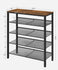 VASAGLE Shoe Rack Entryway 5-Tier Shoe Rack Organizer with Storage Shelves - Brown