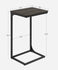VASAGLE C-Shaped End Table Side Table with Metal Frame - Black