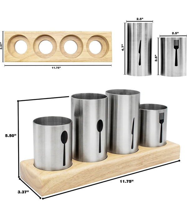 Sorbus Utensil Holder Upright Silverware Holder